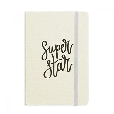 Imagem de Caderno com citação Super Star oficial de tecido rígido diário clássico