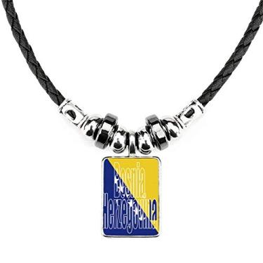 Imagem de DIYthinker Colar com nome da bandeira da Bósnia Herzegovina Joia Torque Pingente de corda de couro