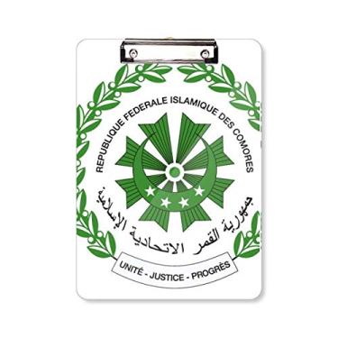 Imagem de Moroni Comoros Nacional Emblema Prancheta Pasta Bloco de Escrita Placa de Apoio A4