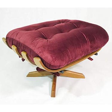 Imagem de Puff Costela Veludo Marsala Base Madeira Poltronas do Sul