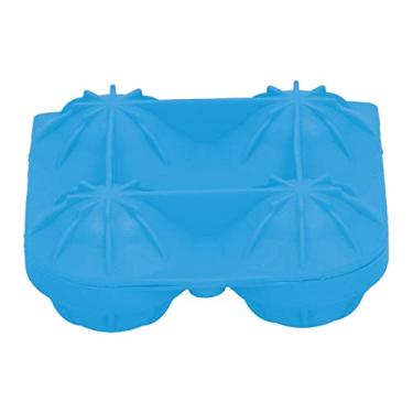 Imagem de Wosune Moldes de cubos de gelo, conveniente bandeja de cubos de gelo superfície antiaderente higiênica para cubos de gelo para bola de gelo (azul)