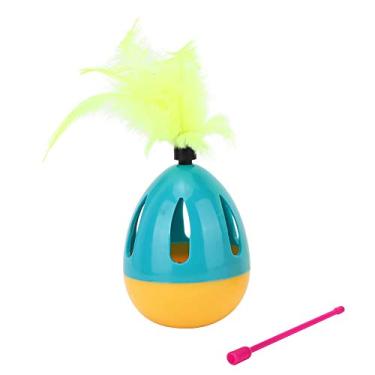 Imagem de Brinquedo de pena de gato, brinquedo para animais de estimação, divertido para gato (azul amarelo)