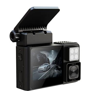 Imagem de XRC TECH Câmera de painel de lente dupla HD 1080p para gravador de vídeo automático frontal e interior de carros, com câmera de cabine, visão noturna sem luz, gravação em loop, sensor G, detecção de movimento, monitor de estacionamento, WDR