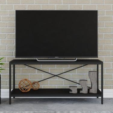 Imagem de Rack para TV até 50 Polegadas 2 Prateleiras Industrial 120cm Active Yescasa Preto Onix
