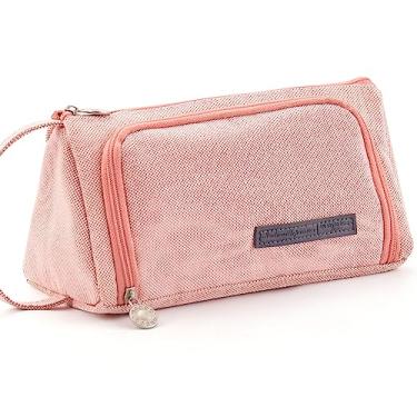 Imagem de (Pink M) - EASTHILL Big Capacity Pencil Case Pouch Pen Case Simple Stationery Bag School College Office Organiser for Teens Girls Adults Student