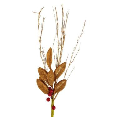Imagem de Galho Decorativo Natal Bambu 65cm Cor Ocre 65cm