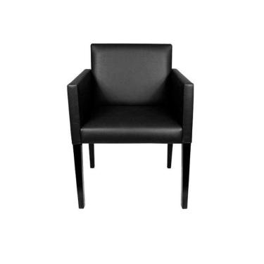 Imagem de Poltrona Nina Executiva Em Tecido Sintético Para Escritório Sala E Recepção - Preto - Cor: Preto