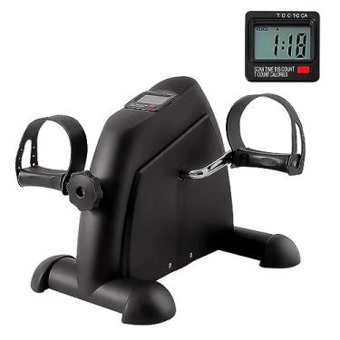 Imagem de Mini Bicicleta Ergométrica Portátil para Fisioterapia – Exercitador de Pernas e Braços com Ajuste de Intensidade e Tela LCD – Compacta e Silenciosa