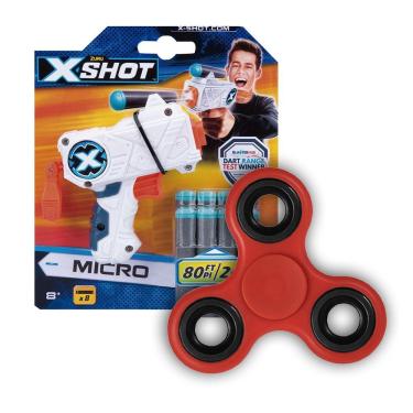 Imagem de Kit fidget spinner série 1 + lancador x-shot - micro