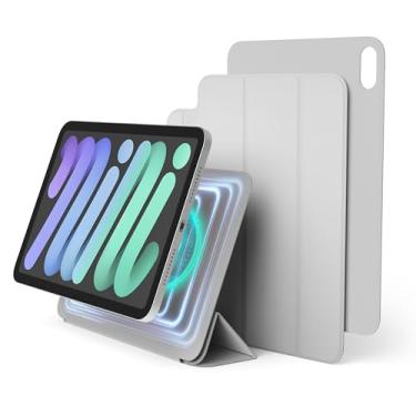 Imagem de elago Capa para iPad mini A17 Pro, 6ª geração – Capa para iPad com anexo magnético a materiais metálicos, compatível com Apple iPad Pencil e estojo de lápis Elago (cinza claro)