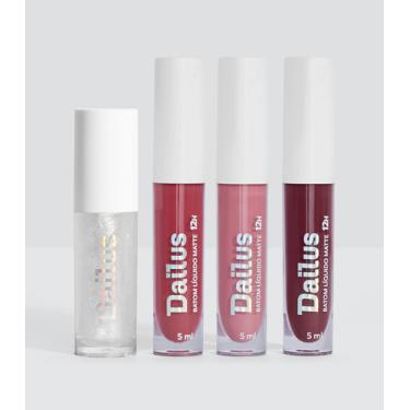 Imagem de Dailus Kit Lip Glitter Holo Bomb + Batom Sapatilha + Batom R Lip Glitter Dailus