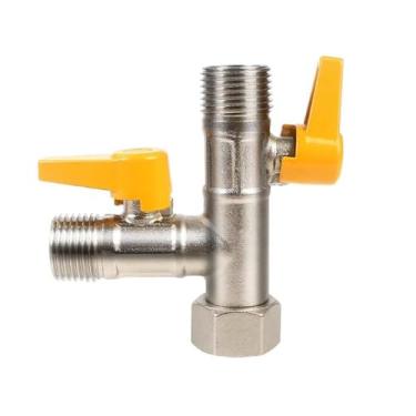 Imagem de Daconovo Válvula desviadora de braço de chuveiro de latão, válvula desviadora de chuveiro G1/2 '' RV substituição de válvula de desvio de 3 vias, válvula adaptadora T universal para banheiro, vaso san