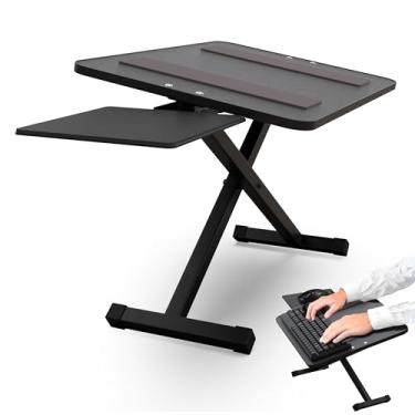 Imagem de KT3 Suporte ergonômico ajustável de altura e inclinação negativa para teclado e mouse para levantar teclados em pé até a altura sentada na mesa, suporte de elevação, plataforma, elevação acima da mesa