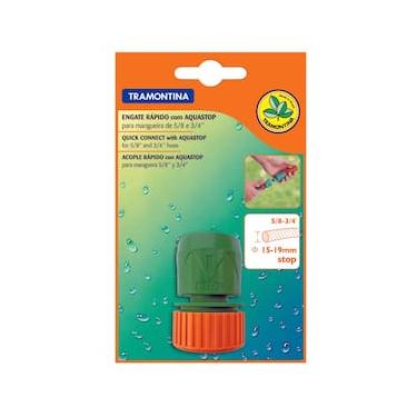 Imagem de Engate Rápido Tramontina c/ Aquastop p/ Mangueira 5/8" e 3/4"
