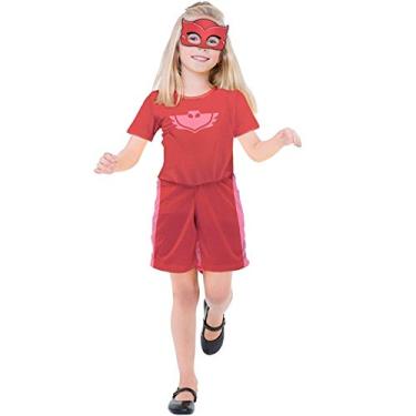 Imagem de Fantasia PJ Masks Corujita Amaya Infantil Curta Com Máscara Disney M 5-8