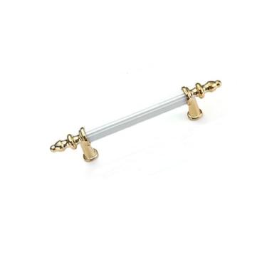 Imagem de Maçaneta leve para porta de armário, gaveta, sapato, móveis, tubo circular, ouro branco 96mm