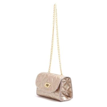Imagem de Bolsa Feminina Pequena Transversal Alça Corrente Clutch Mini Bag Bolsa Balada (Dourado)
