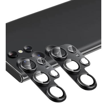 Imagem de ZXZone Protetor de lente para câmera Galaxy S24 Ultra, aço plástico de forte adesão e material de vidro de safira [proteção contra quedas] Capa de câmera de vidro temperado 9H tela anel de metal capa