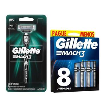 Imagem de Kit Com Aparelho De Barbear Gillette Mach3 - Com Carga