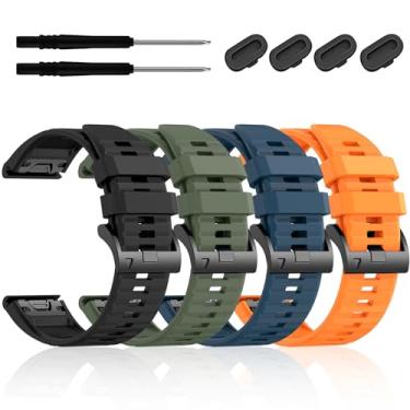 Imagem de ZPJPPLX Pulseira de relógio Garmin Fenix8 AMOLED 47 mm/Fenix E/Fenix 6 Pro/6/7/7 Pro/5/5 Plus, pulseiras de silicone macio para smartwatch Forerunner 965/955/945/Approach S70 47mm/S62/S60/quatix 7
