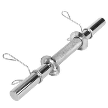 Imagem de Halter Barra Maciço De Academia 40cm 28mm Com 02 Presilhas Suporta 300Kg Para Treinos De Musculação