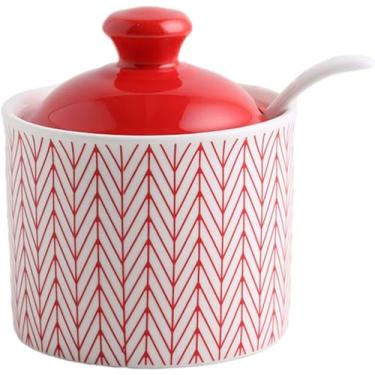 Imagem de Açucareiro de creme, talheres de cerâmica, açucareiro azul com tampa, pote de armazenamento de açúcar, pote de açúcar, pote de especiarias para recipiente de açúcar, pote de tempero de sal d