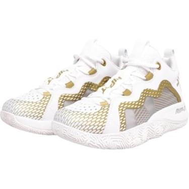 Imagem de RIP-IT Tênis feminino de vôlei Future Court, certificado VERT, Go Half Size Up, Branco/Ouro, 35