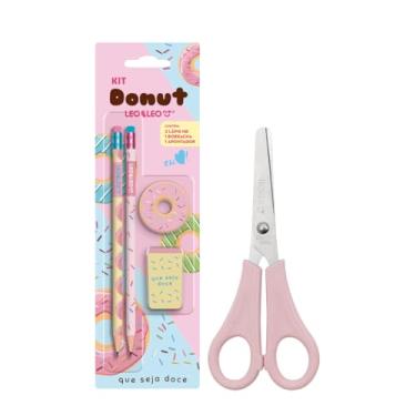 Imagem de Kit Material Escolar Infantil Temático com 5 itens - Leo e Leo (Donut)