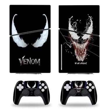 Imagem de Vanknight Adesivo de vinil para console Skin Hero Alien Monster compatível com PS5 Slim Disk Console Controllers Wrap Skin