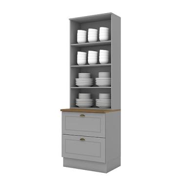 Imagem de Paneleiro 2 Portas 2 Gavetas Emily Cinza/Nature