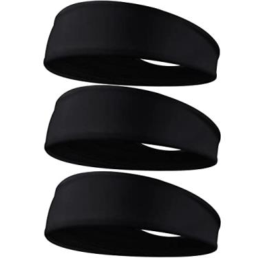 Imagem de Braylin Bandanas masculinas, pacote com 3 faixas de suor para treino para homens, faixas esportivas refrescantes para corrida, crossfit, fitness, ioga, ciclismo, caminhadas, elásticas, absorção de suor, antiderrapante