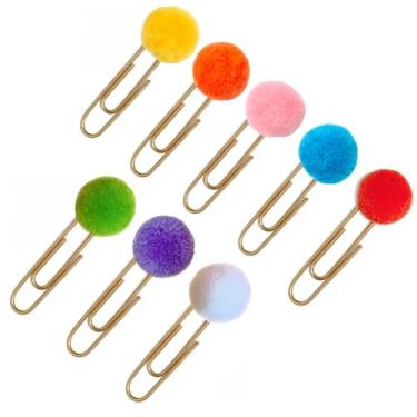 Imagem de AKOAK 8 peças de marcadores de papel de metal criativos fofos, pinos coloridos de bola, artigos de papelaria para estudantes