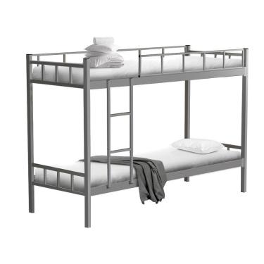 Imagem de Beliche De Ferro Com Colchão Solteiro Reforçado Cinza