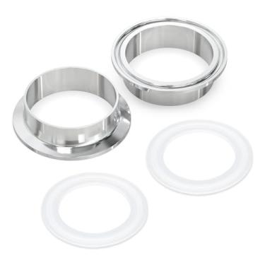 Imagem de TAISHER 2 peças de aço inoxidável 304 10 cm tubo OD solda acessórios para tubos sanitários 10.1 cm Tri Clamp 119MM Flange de virola com 2 peças de juntas de silicone