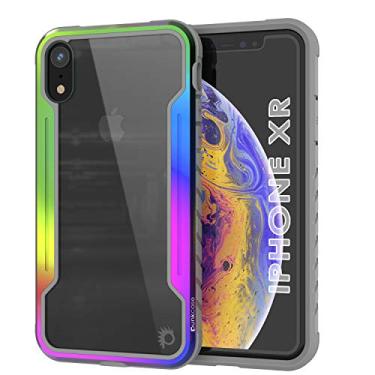 Imagem de Punkcase iPhone XR [Série Defesa Avenger] Capa multicamadas ultrafina e protetora de grau militar com moldura de alumínio [parte traseira transparente] Melhor proteção contra quedas para o seu iPhone XR (6,1 polegadas) (2018) (arco-íris)