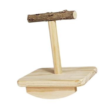 Imagem de Generic Suporte para pássaros, plataforma de descanso para papagaios de madeira, suporte para plataforma, suporte para pássaros, playground para pássaros, S