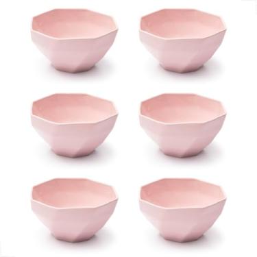 Imagem de Conjunto Bowl de Cerâmica 350ml 6 peças Design Sofisticado e Moderno Alta Durabilidade Ideal para Sopas, Cereais, Saladas, Sobremesas (Rosa)