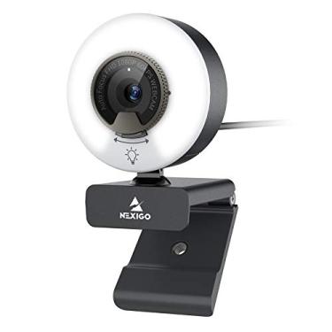 Imagem de NexiGo Webcam N960E 1080P 60FPS com luz, software incluído, foco automático rápido, capa de privacidade integrada, câmera web USB, microfone estéreo duplo, para reuniões de zoom, Skype Teams Twitch