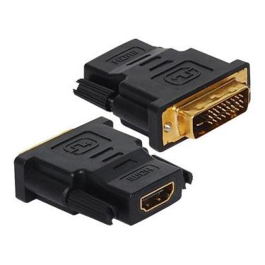 Imagem de Adaptador Dvi-d Macho 24+1 X Hdmi Femea Contatos Dourados - GT