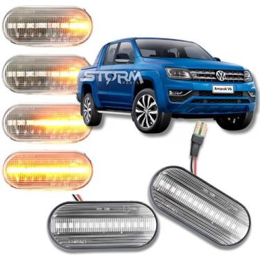 Imagem de Par Seta Pisca Sequencial Vw Amarok Paralama Sinal Lampada Lateral Led