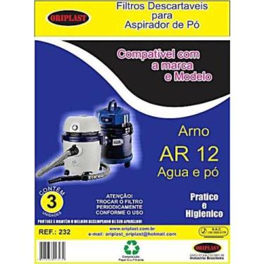 Imagem de Kit 3 Sacos para Aspirador de Pó Arno AR12 Compatível - ORIPLAST