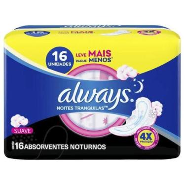Imagem de Absorvente Always Noturno Noites Tranquilas Suave com Abas com 16 unid