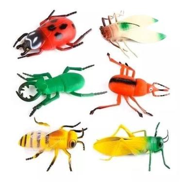 Imagem de Kit 6 Insetos Gigante Realista Borracha Brinquedo Fazenda - Brinquedo 