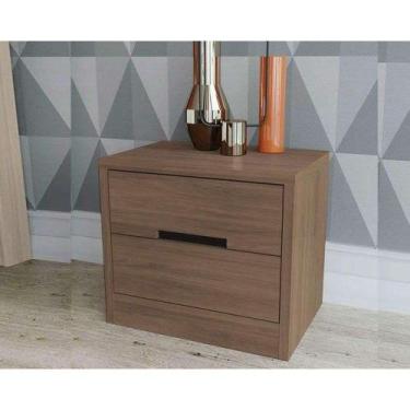 Imagem de Mesa de Cabeceira Solteiro S822 c/ 2 Gavetas Nogueira - Kappesberg