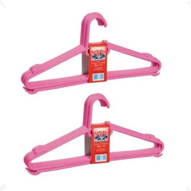 Imagem de Kit 10 Cabide Infantil Bebe Rosa 30X13,5 Reforçado - Injeplastec