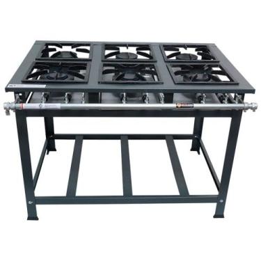 Imagem de Fogão Industrial P5 6 Bocas Baixa Pressão 3QS 3QD - MetalFour