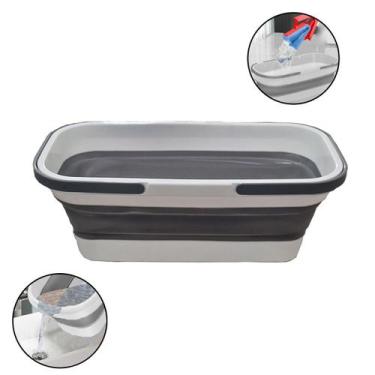 Imagem de Balde Dobrável Retrátil Com Alça Para Mop Flat Silicone Multiuso - Ven