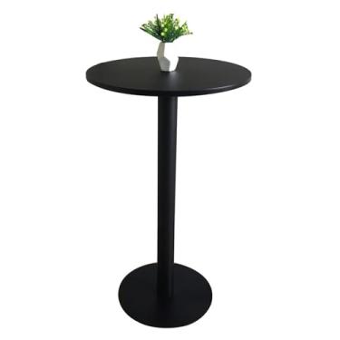 Imagem de Mesa de bistrô, mesa de bar redonda, mesa de jantar pequena para café e chá, com topo de metal e base estável, para sala de estar/quarto/apartamento