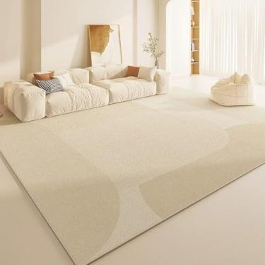 Imagem de Sala de estar Tapete Casa Bege Grande Área Listrada Quarto Cabeceira Tapete Macio Sala de Estudo Mesa de Centro Tapete de Pelúcia, SY2221, QD, A, 300x400CM