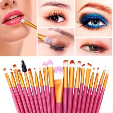 Imagem de Kit Com 20 Pincéis Profissionais Para Maquiagem Com Estojo - Lorben